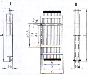 BZ-Ⅰ(單層)、BZ-Ⅱ(雙層)棒條閥門(mén)外形型號(hào)圖